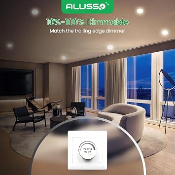 ALUSSO LED Recessed Ceiling Lights 4W 310LM 3CCT Dimmable White 6 Pack