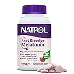 Natrol Melatonin 5mg Fast Dissolve Tablets, Sleep Support Supplements for Adults, Strawberry Flavor, 200 Tablets, Up to 200 Day Supply