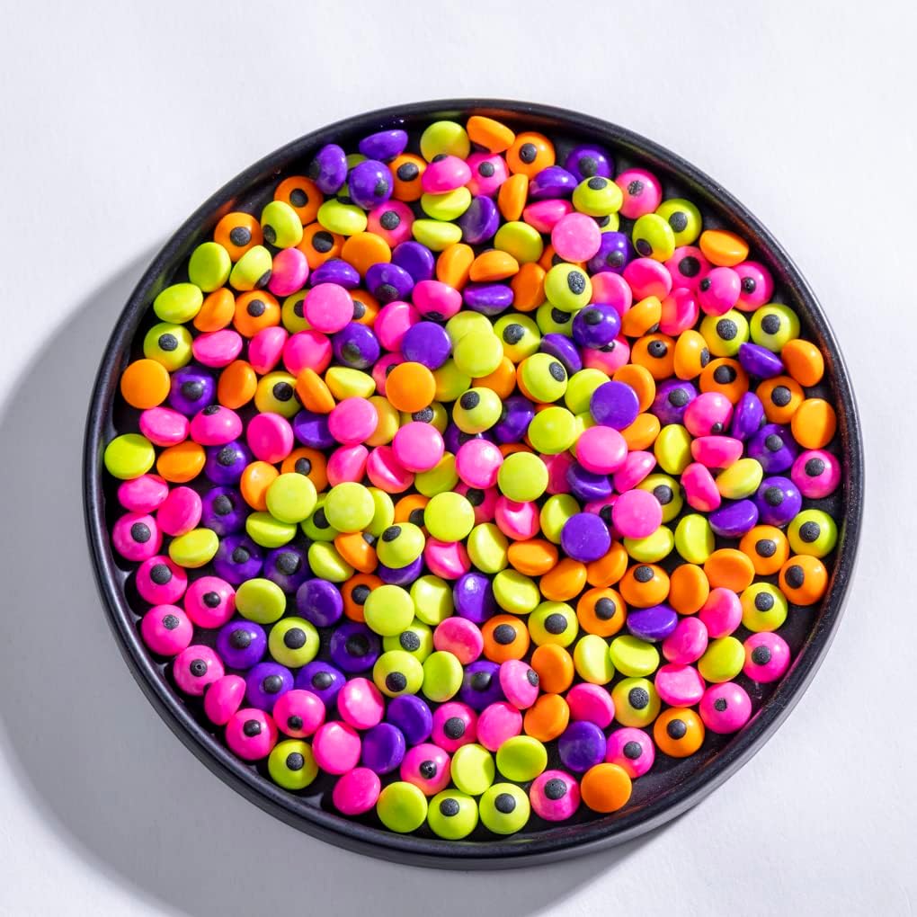 Halloween Candy Edible Eyeballs Eyes Sprinkle Cake Cupcake Toppers Dessert Cookie Decorations Eyeball Sprinkles,Cake Sprinkles,Cookie Sprinkles,Sugar Pearl 130g 4.6OZ (Eyeball Rainbow)