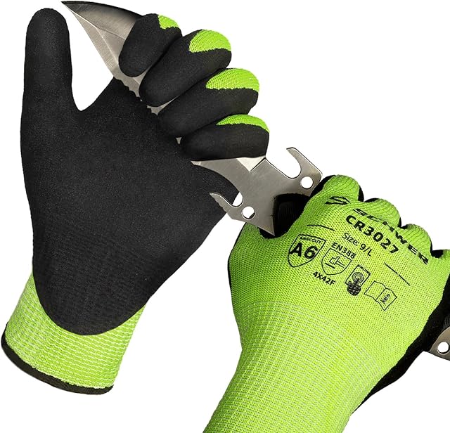Schwer 2 Pairs Cut Resistant Gloves ANSI A6 Cut Proof Work Gloves, Touchscreen, for Men and Women Used for Woodworking, Glass Cutting, Construction, Cargo Handling, Car Repair(M)