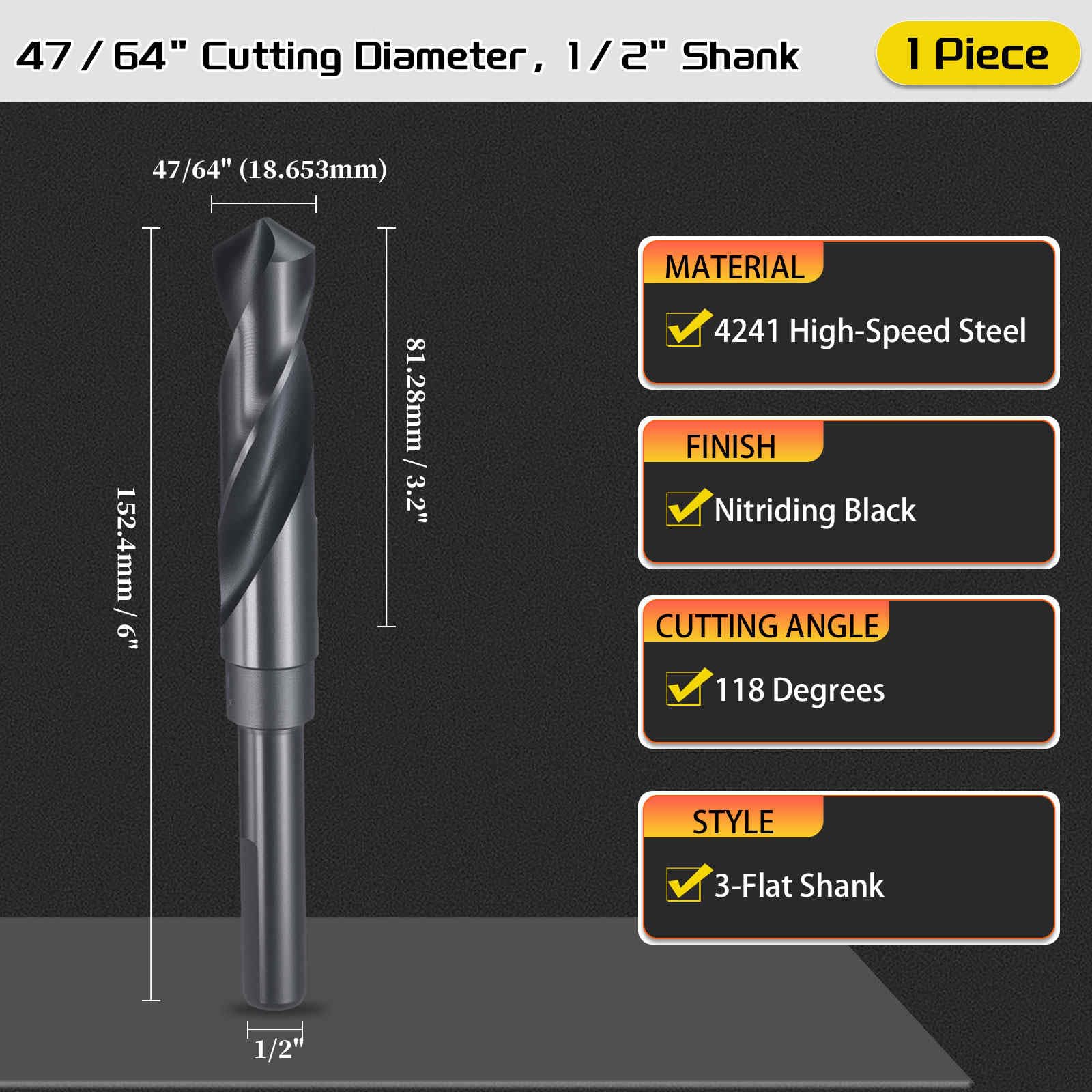 CoCud Drill Bit, 47/64" Cutting Diameter (18.653mm) - Image 2