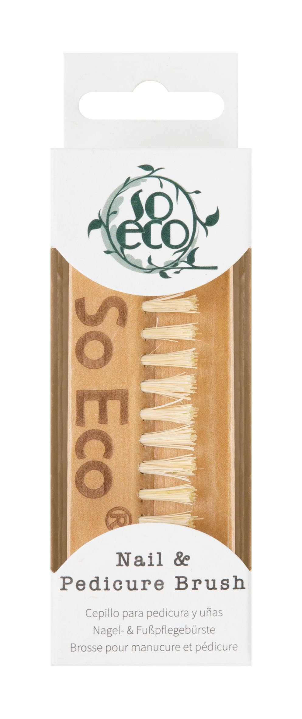 So Eco Nail & Pedicure Brush – Wooden Nail Brush with Natural Sisal Bristles for Effective Nail Cleaning, Plastic-Free Manicure & Pedicure Tool, Vegan & Cruelty-Free