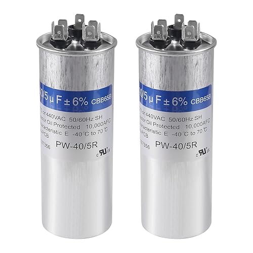 Vista 7 de UMLIFE Paquete de 2 condensadores 50+5uF 50/5 MFD ±6% 370V/440V AC CBB65B Condensador de arranque circular de doble ejecución para funcionamiento