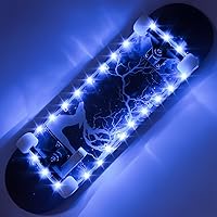 Vista 1 de Versión de carga USB mejorada: luz LED para patineta, luz de borde de monopatín con control remoto, 16 cambios de color, libre de cambios