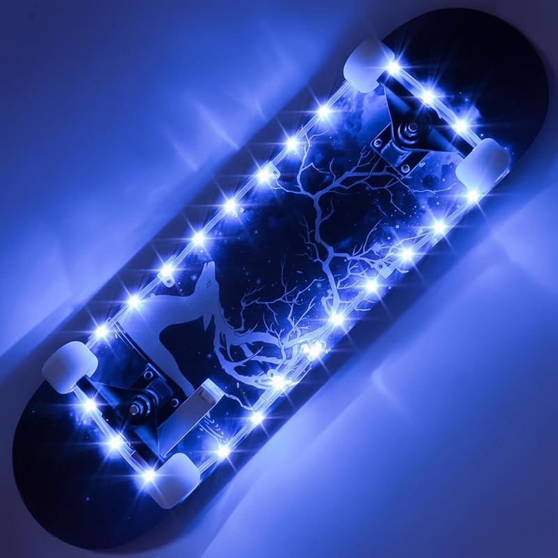 LED Skateboard Light, Longboard & Shortboard, 16 Colors | Remote Control, Waterproof & Shockproof Design, Super Bright Night Display, Kids Gift