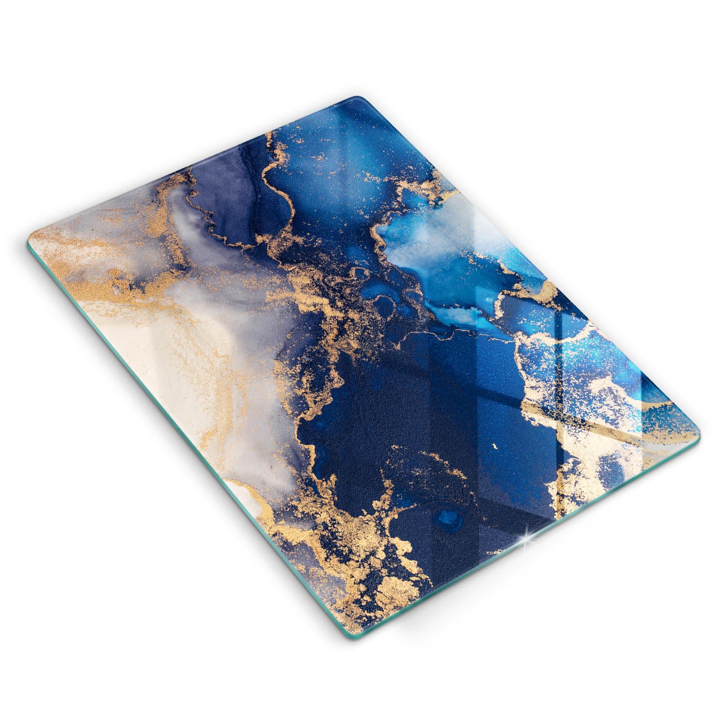 Plaque de protection induction 40x52cm en verre élégant fond or et noir
