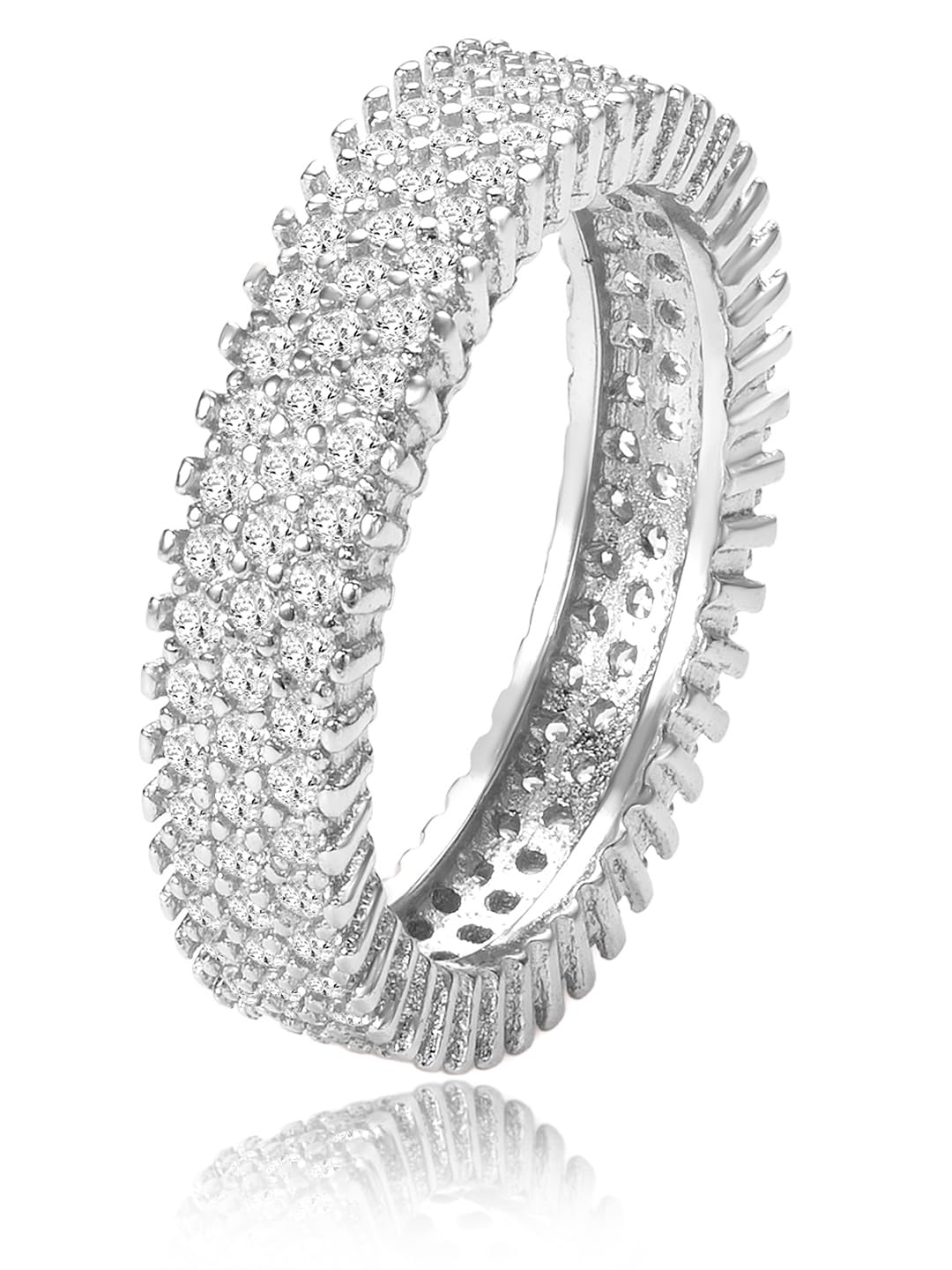 925 Sterling Silver CZ Studded Eternity Finger Ring Fine Jewellery Gift for Women & Girls-image-44