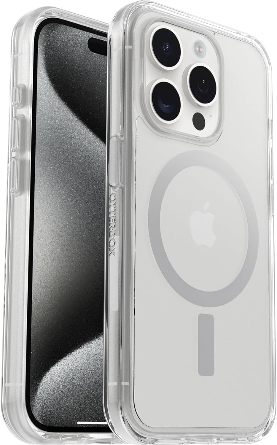 OtterBox iPhone 15 Pro (ONLY) Symmetry Series+ Case - Clear, Snaps to MagSafe, Ultra-Sleek, Raised Edges Protect Camera & Screen - Non-Retail Packaging