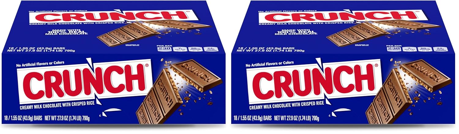 CRUNCH Milk Chocolate & Crisped Rice Bars (2-pack)