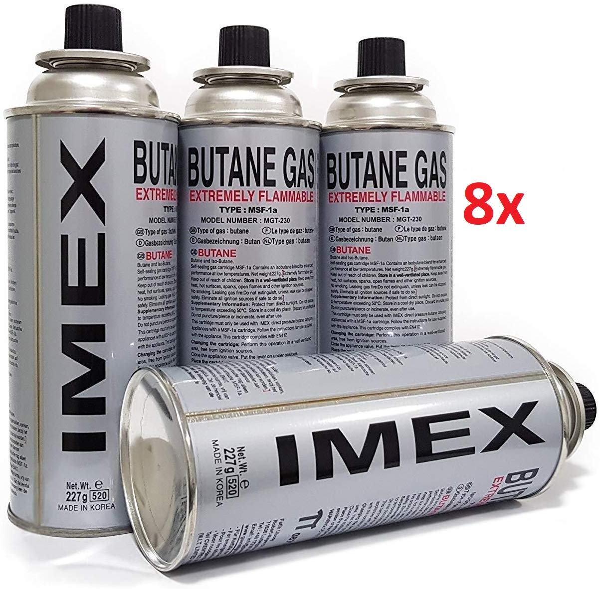 IMEX Camping GASKOCHER Set IM TRAGEKOFFER MIT 8 GASKARTUSCHEN JY-500A