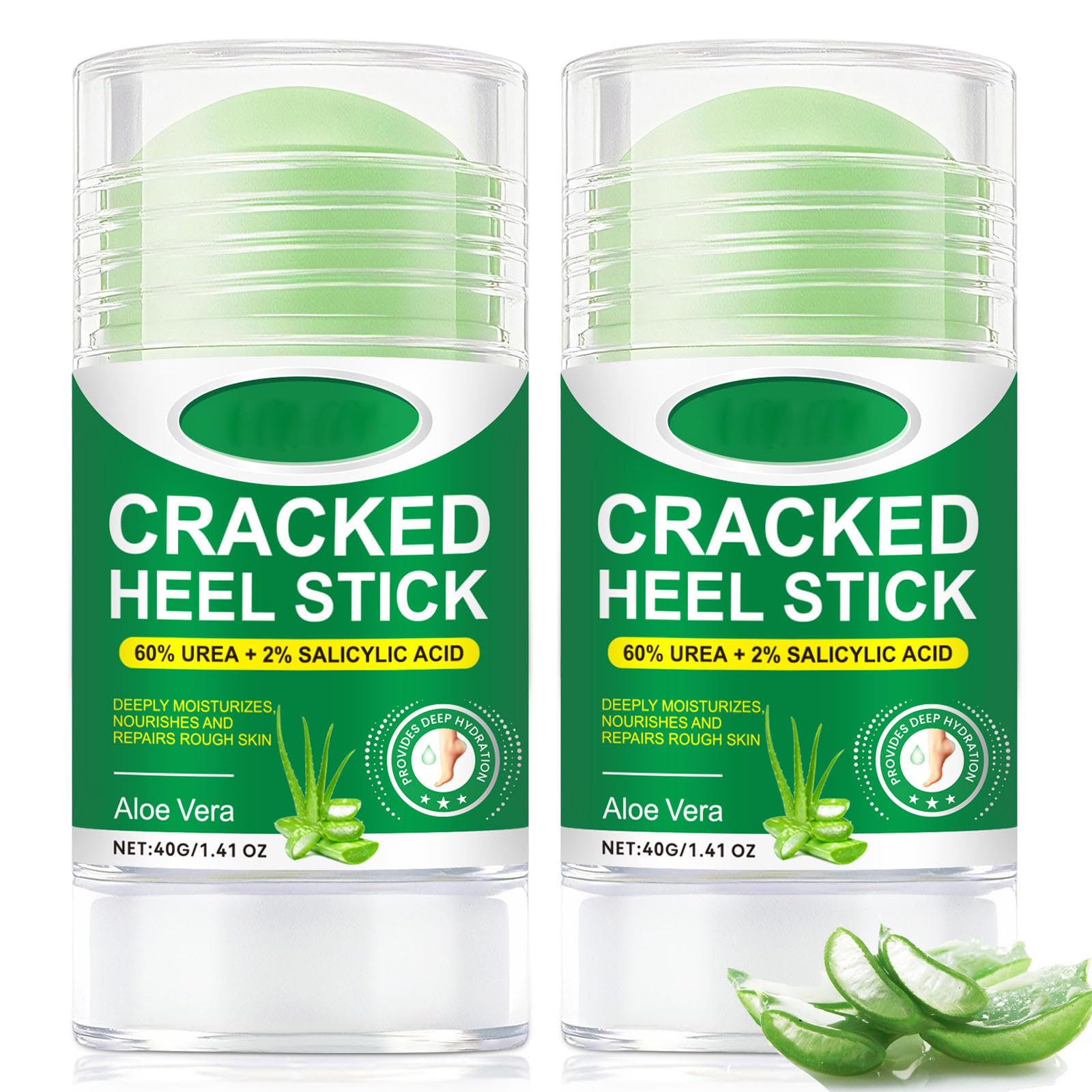 Cracked Heel Cream with 60% Urea - Moisturizing Foot Care - Fast Absorbing, Non-Greasy for Dry Rough Feet and Skin