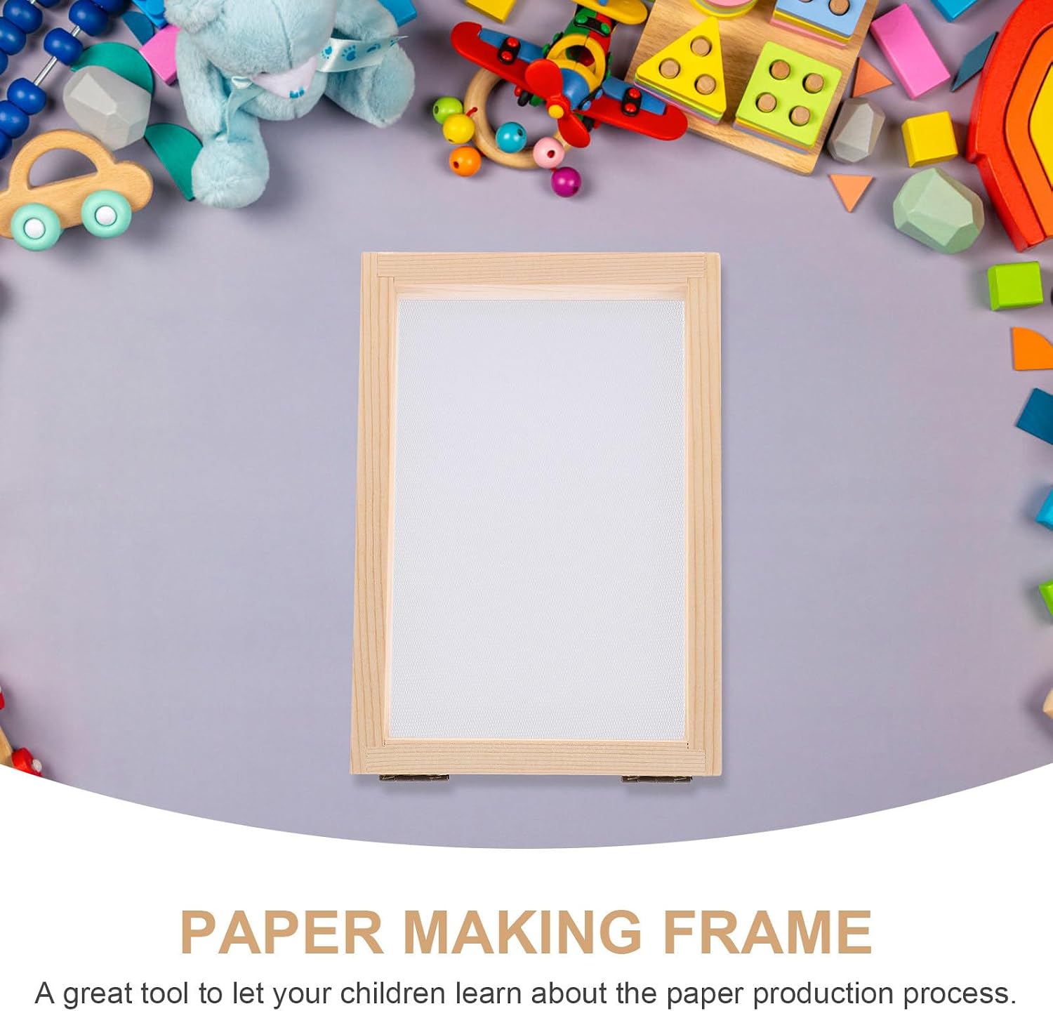 VINTORKY 5pcs Papermaking Wooden Mesh Mold Frames, Craft Set for Making Creative Homemade Paper, for Art Classes, Parties, and Flower Décor Projects