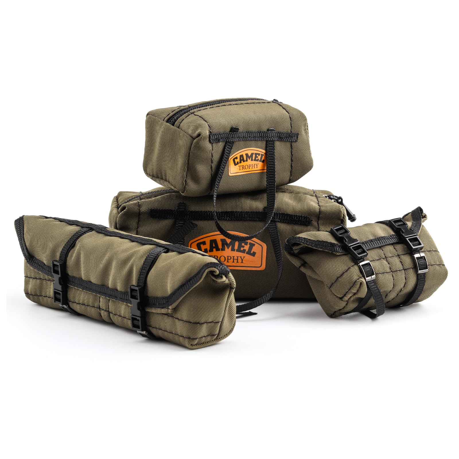 RC Replica Bag Simulation Roof Travel Bag Scale Decoration Luggage Bag for 1/10 1/16 1/18 SCX10 TRX4 TRX4M WPL (Green)