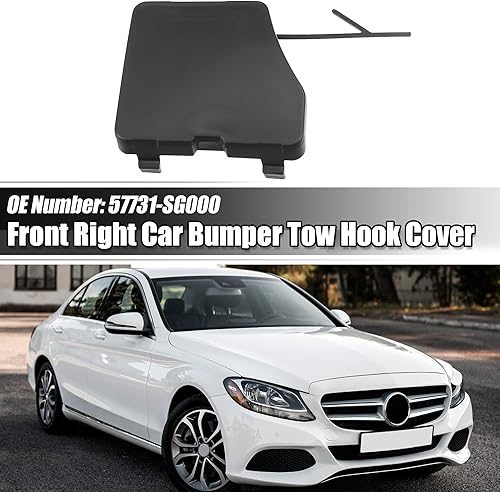 Miniatura 2 de ACROPIX Cubierta de gancho de remolque para parachoques delantero derecho para Subaru Forester 2014-2016 57731-SG000 - Paquete de 1 negro