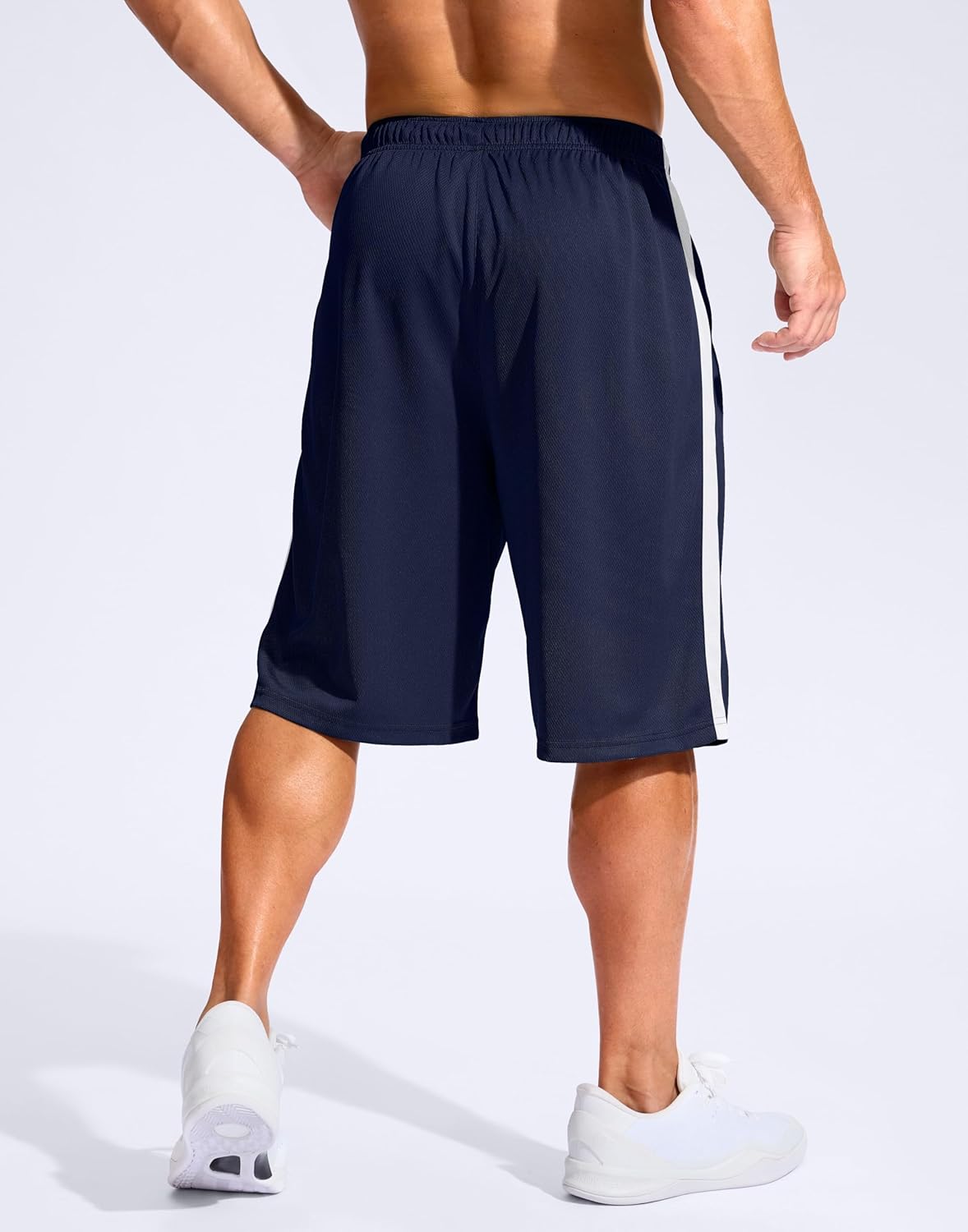 G Gradual Men's 11" Long Basketball Shorts with Zipper Pockets Drawstring Mesh Lightweight Gym Athletic Shorts for Men - Image 2