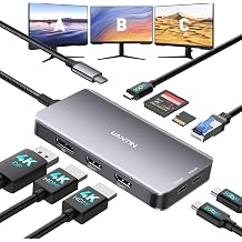 UANTIN USB C Docking Station 3 Monitor for Home Office, 4K@60Hz