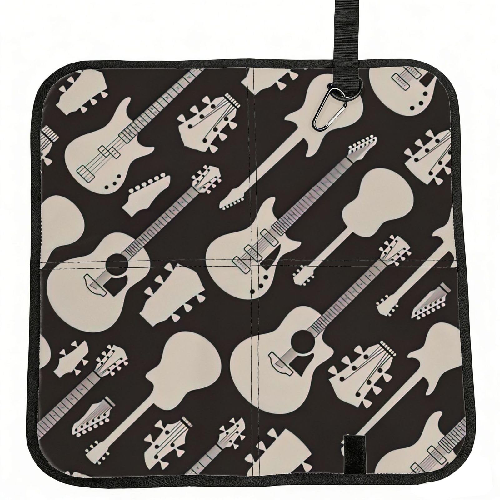 YGLHBDPBF Guitar pattern Print Camping seat cushion,Foldable Sitting Pads,Save Backpack Space for Hiking