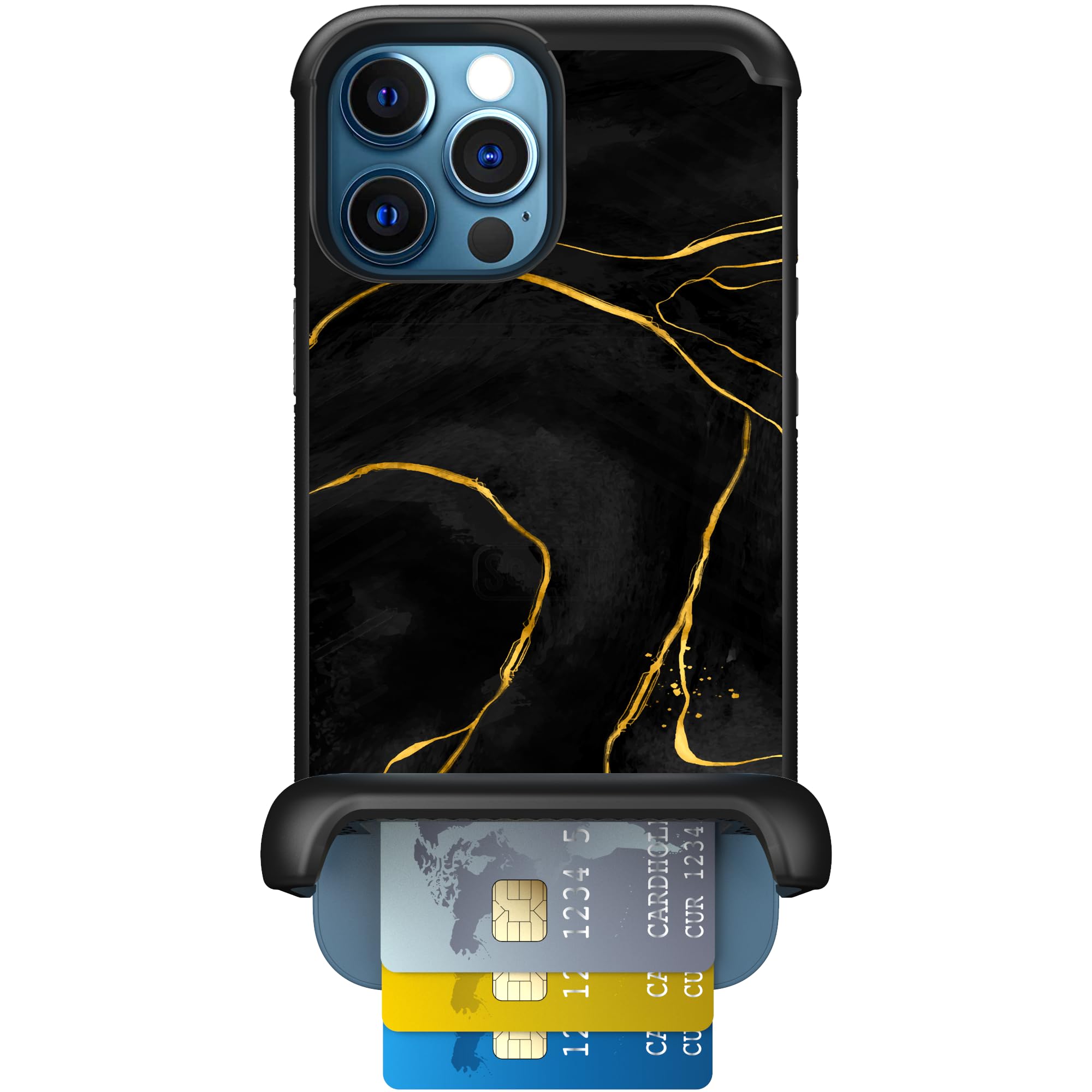 Scooch for iPhone 12 Pro Max Case with Card Holder, Wingmate Wallet Case with Hidden Card Slot and RFID Protection for 3 Cards, 10-Foot Drop