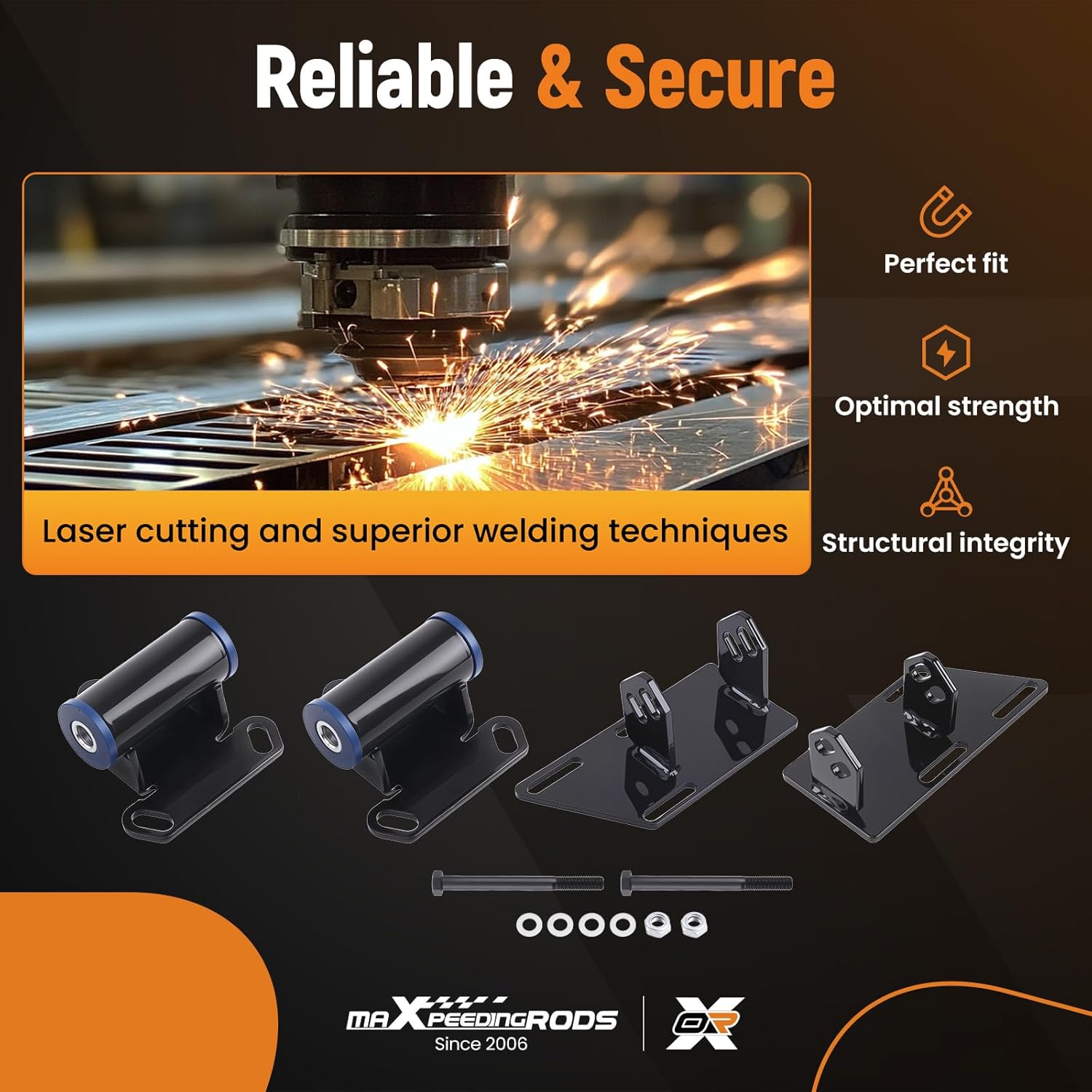 maXpeedingrods for S10 V8 Motor Mounts Conversion Motor Mounts+Frame Mount Adapter Plate for 1983-2005 Chevy Blazer / S10, GMC Jimmy / Sonoma S15, Oldsmobile Bravada SBC 350