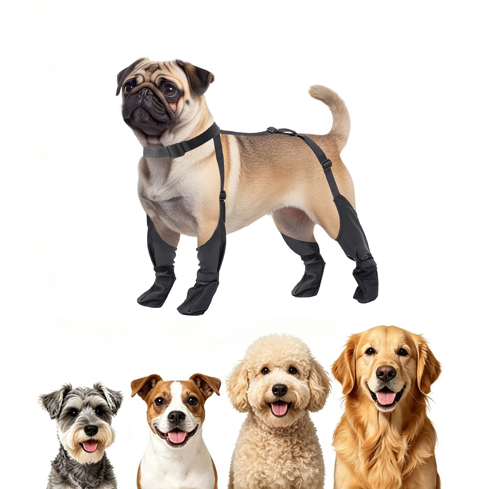 NAMSAN Small Dog Boots with Suspenders Stretchy (XS)