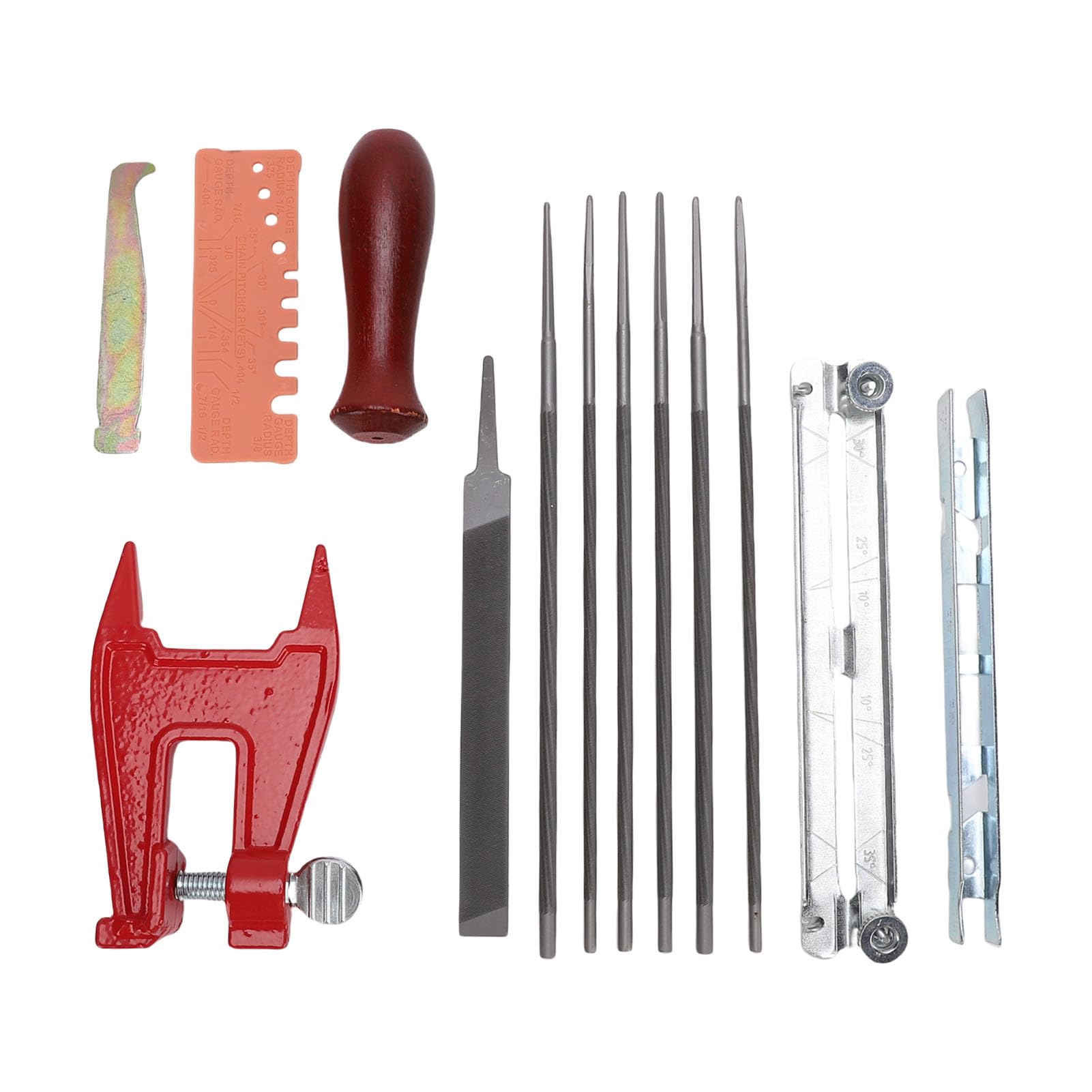 Kit di lime per motoseghe 1/8 pollici 5/32 pollici 11/64 pollici 3/16 pollici 13/64 pollici 7/32 pollici Manico in legno Lime universali per affilare seghe a catena per servizio