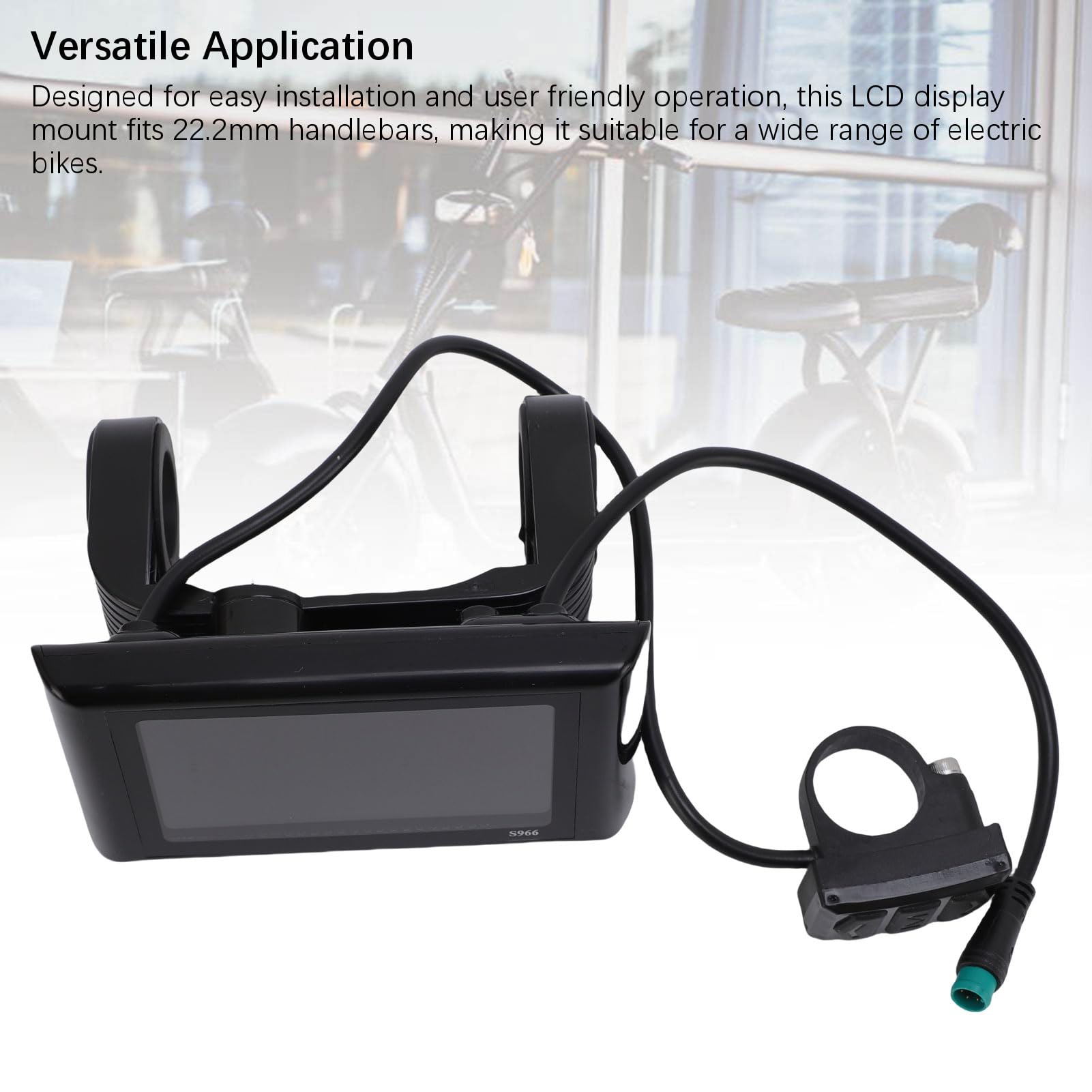 Cocoarm Display a Colori per Bici Elettrica, Schermo LCD per Bici Elettrica ABS con NFC e Connettore a 5, Ampio Schermo Impermeabile per Manubrio da 22,2 Mm, per Ciclisti e Pendolarismo
