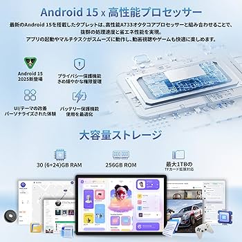 14インチ Android 15 タブレット 16GB + 256GB Amazon.co.jp: 【Android 15 タブレット 14インチ】T616 8コア