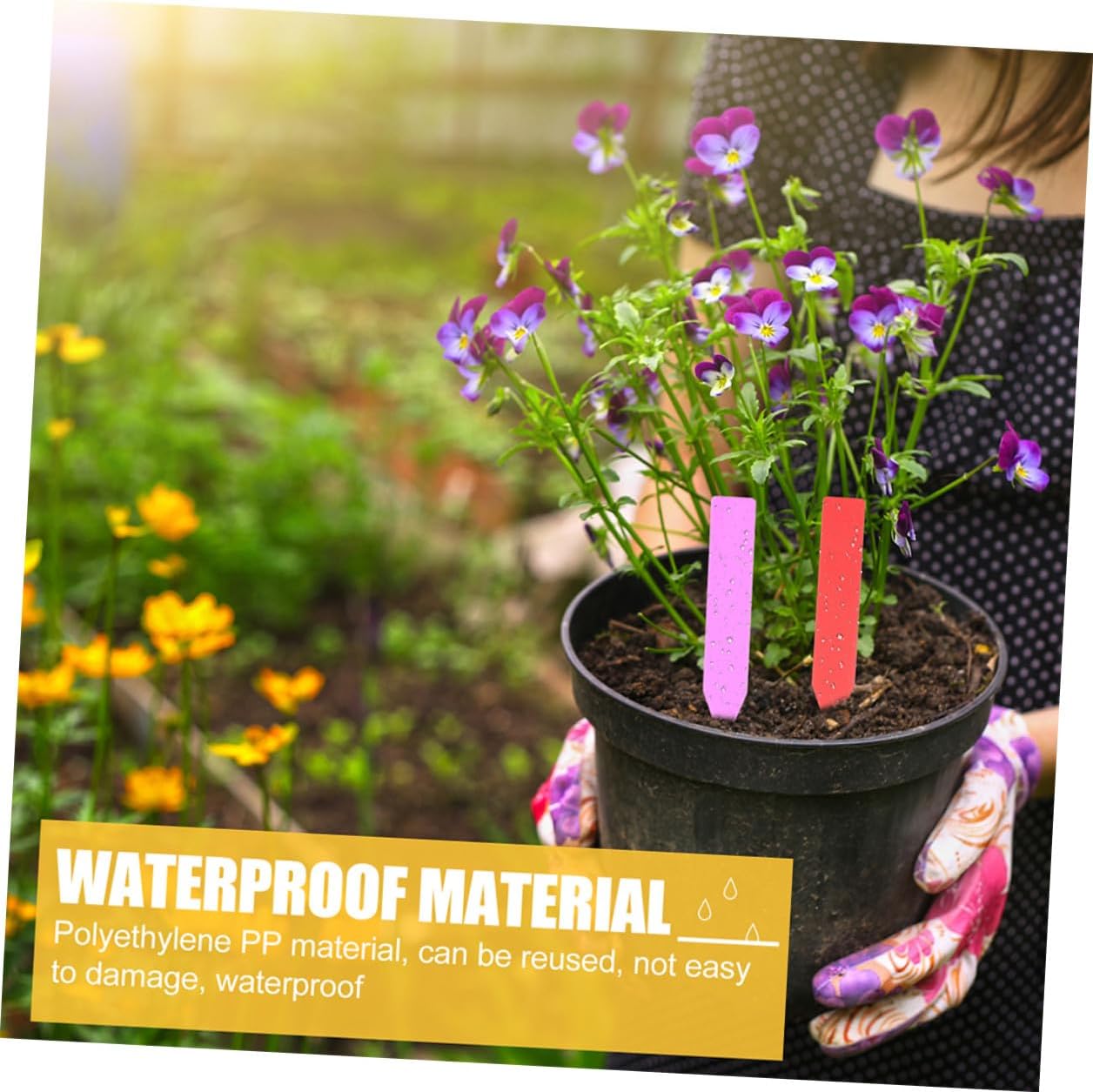 Veemoon 600pcs Garden Plant Labels Plastic Flower Tags for Vegetables and Herbs, Waterproof Small Plant Stakes 10x1.8cm Set for Outdoor Gardening and Nursery Use