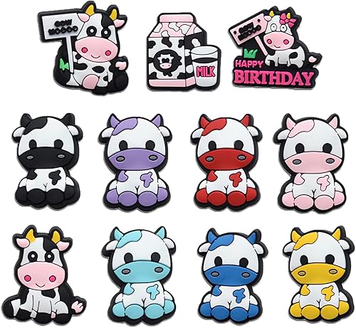 11 dijes para zapatos de vaca, accesorios para decoración de Halloween, Navidad, fiesta de cumpleaños, regalo, suministros de fiesta, Cloruro de