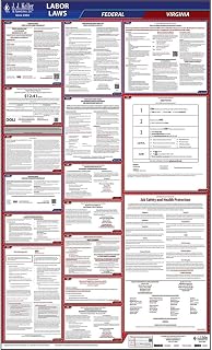 2026 Virginia and Federal Labor Law Poster (English, VA State) - OSHA Compliant All-in-One Poly Poster, J. J. Keller & Associates, Inc.