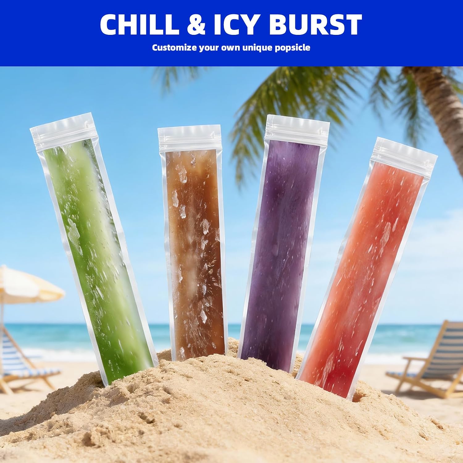 8 Pcs Popsicle Sleeves, Reusable Rubber