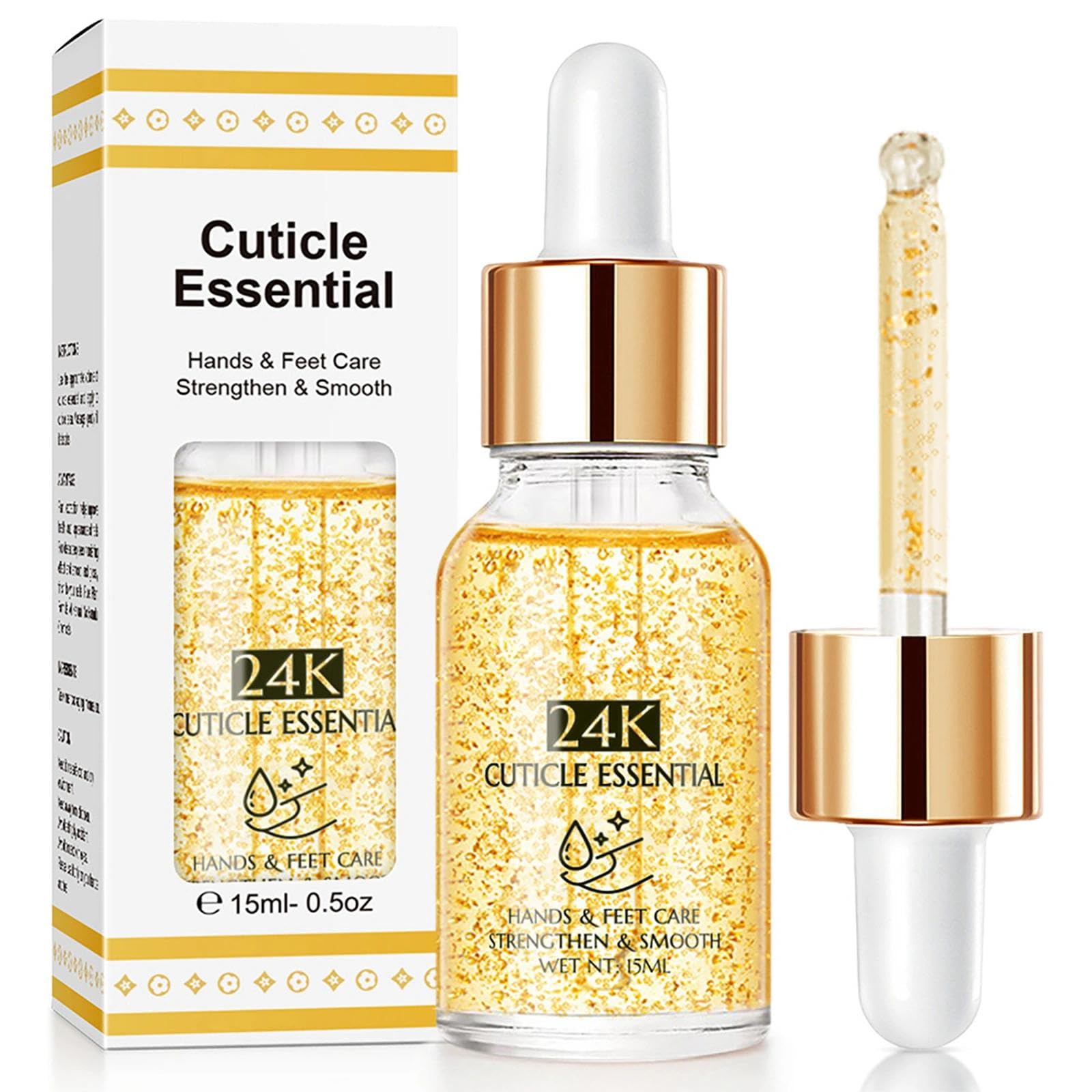 Jojoba Nail Cuticle Oil with Vitamin E & B, Gold, 15 ml (Pack of 1)
