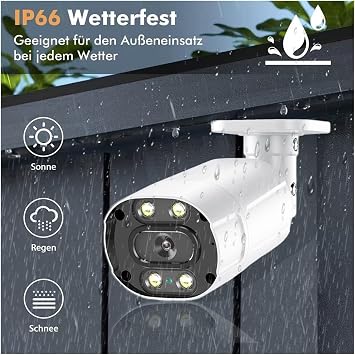4K 5MP POE NVR Security Camera System 8CH Kit Outdoor IP Bullet CCTV Video Surveillance For Home & Business Motion Detection(2T,8CH NVR 4pcs camera)