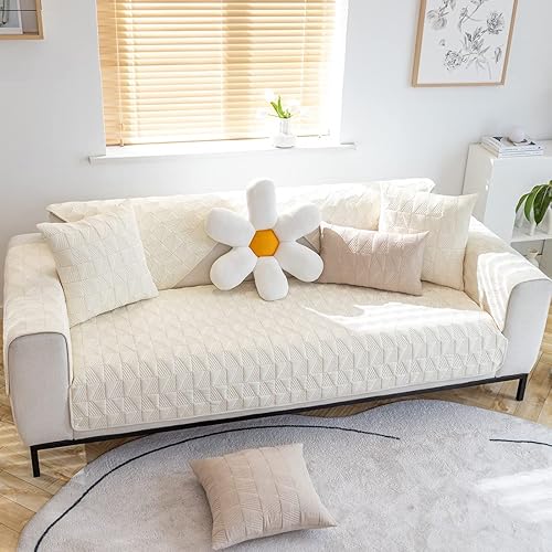 Miniatura 3 de vctops Funda acolchada con bordado para sofá modular, funda antideslizante para sofá modular para perros, gatos y mascotas, para sofá biplaza,