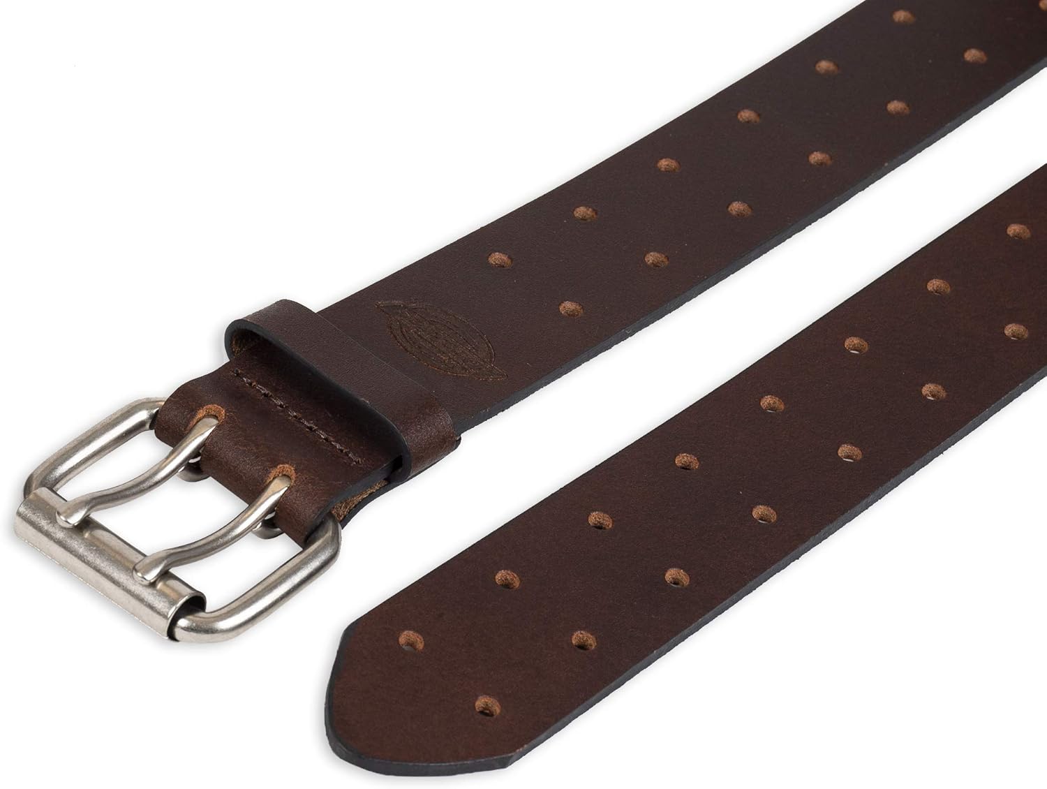 Vista 4 de Dickies - Cinturón de cuero para hombre con hebilla de doble punta