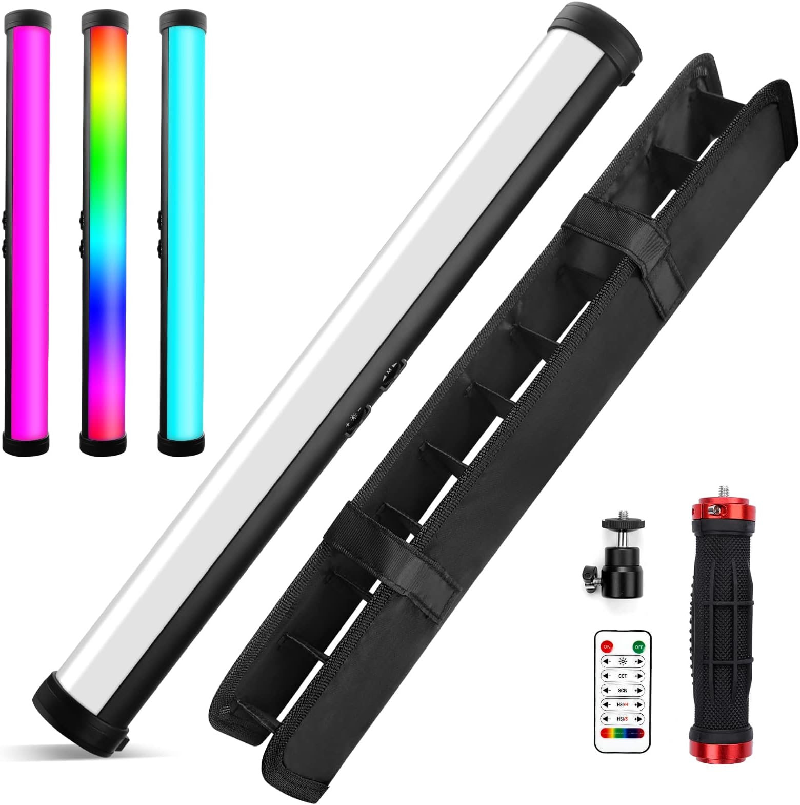 RGB Led Video Light Stick Wand, 2600-9600K Portable Photography Lighting, Built-in 5000mAh Rechargeable Battery, 21 Lights Effects for Conference Shooting YouTube Studio, Live Streaming
