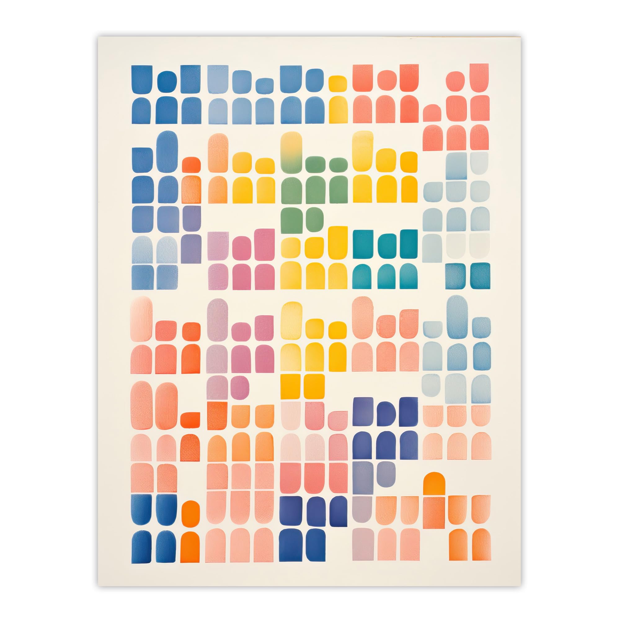 Artery8 Pastel Abstract Geometric Calming Artwork Watercolour Minimalist Large Wall Art Poster Print Thick Paper 18X24 Inch