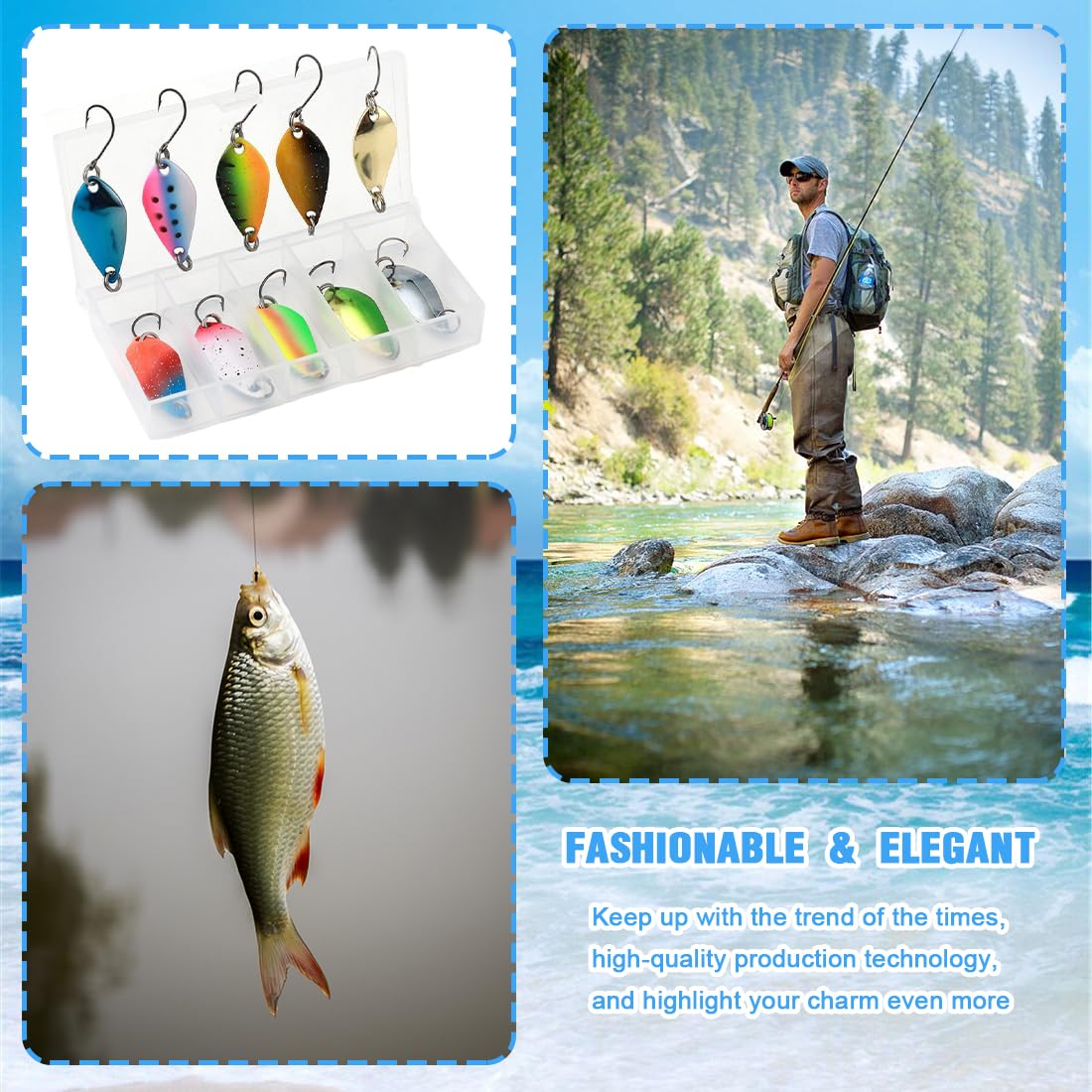 Set di 10 cucchiai da trota, 2,5 g, 3,5 g, 5 g, accessori da pesca, cucchiaio per la pesca alla trota, set di cucchiaini in metallo, cucchiaino per trote e molto altro ancora