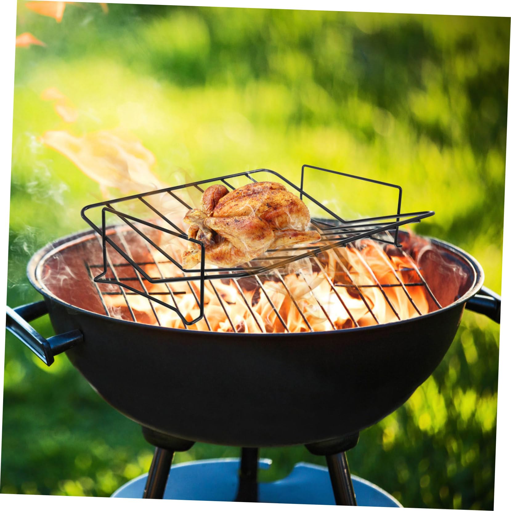 1pezzi Supporto per Grill in Acciaio al Carbonio per Barbecue Esterna Pratico Mensola per Barbecue