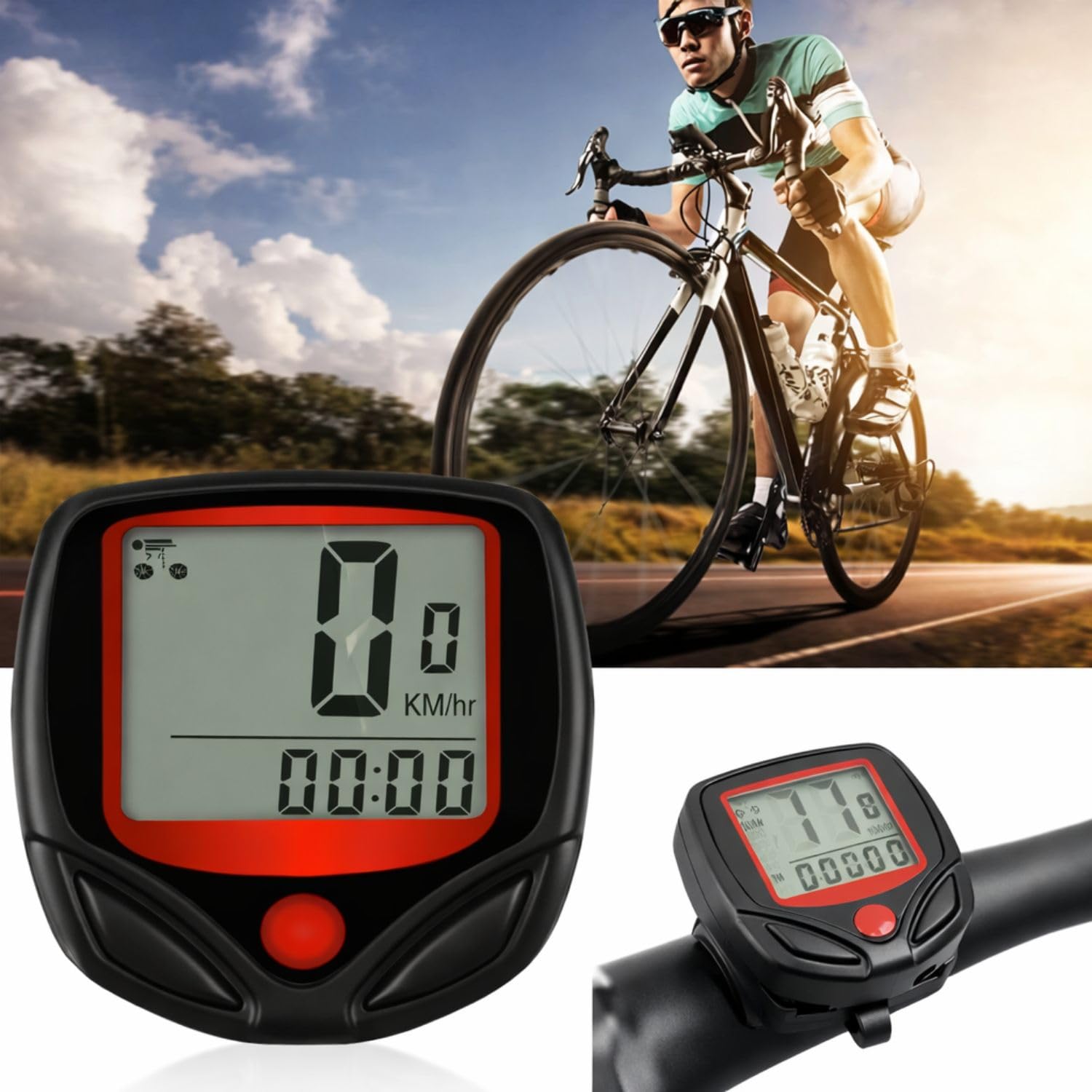 Oblivion Cycle Speedometer 1 Pc – Digital LCD Waterproof Bicycle Odometer with Trip Distance, Current/Max/Average Speed, Timer, Clock, Maintenance Alert, Auto Sleep Mode – Easy Install for All Bikes 2