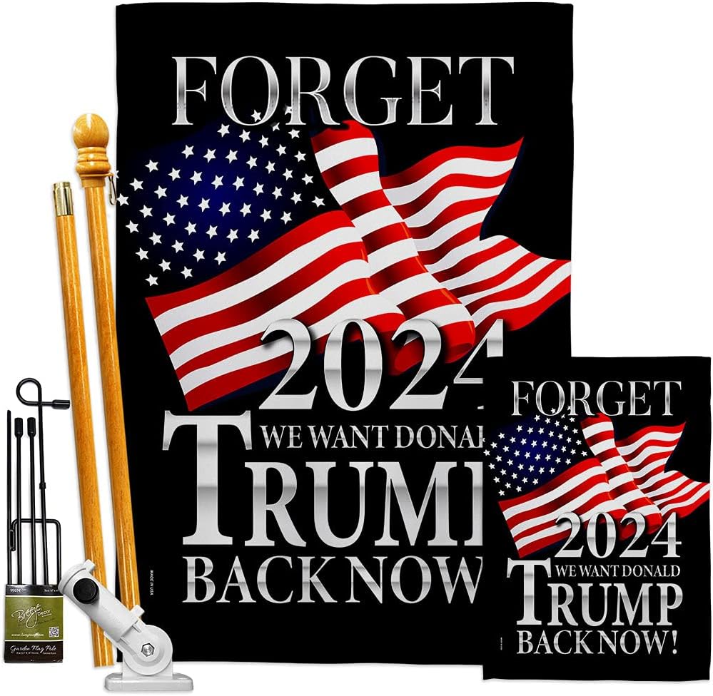 Trump Flag Trump Back Now Garden House Flag Kit Patriotic 2024 President Republican Party United States American Election Decoration Banner Small Yard Gift Double-Sided, Made in USA