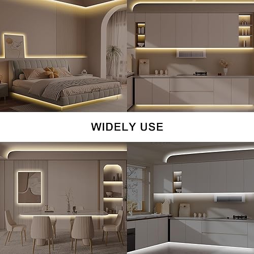 Miniatura 7 de Tira de luz LED COB blanca sintonizable de 6.56 pies con control remoto RF, CRI93+ regulable CCT 2700K-6500K COB cinta de luces, tira de luz LED