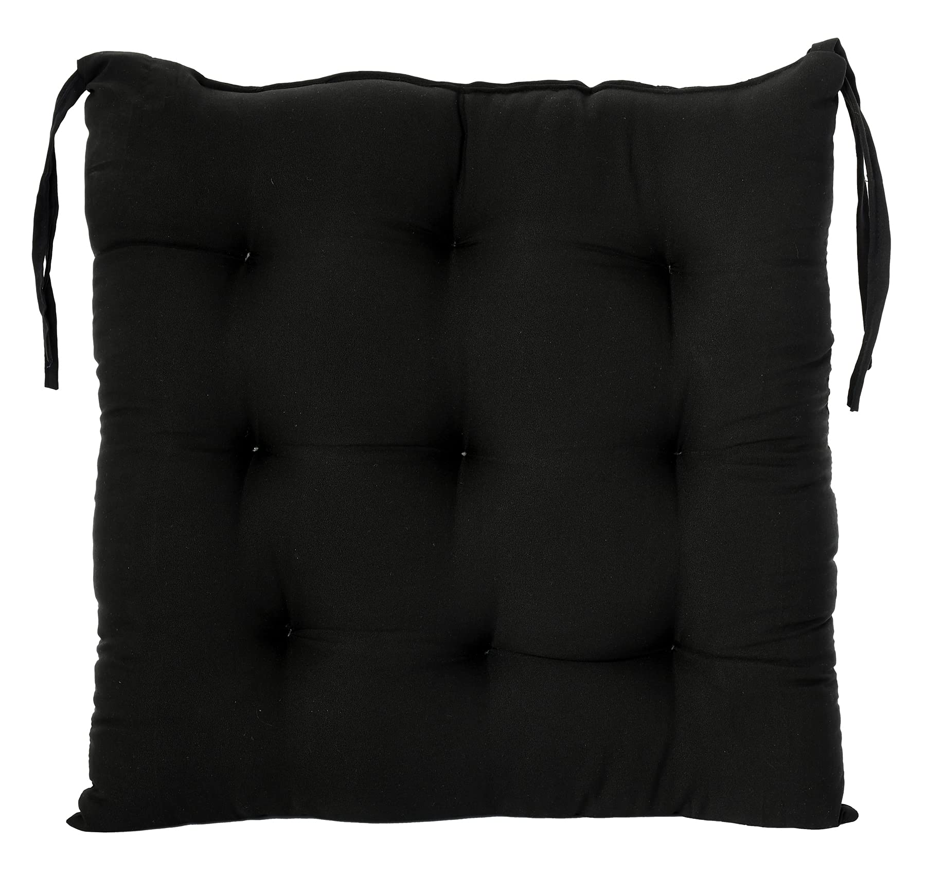 Kuber Industries Microfiber Square Chair Pad/Cushion for Office|Home or Car Sitting with Ties|Size 45 x 45 x 1 CM (Black) (B092DPC7FN) Amazon Price History, Amazon Price Tracker