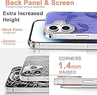 Vista 341 de I-MGAE-IN-AR - Funda diseñada para iPhone 12 y 12 Pro, diseño de mariposa plateada brillante, funda protectora de poliuretano termoplástico, suave