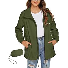 GOHRSHA Packable Rain Jacket Women Waterproof with Hood Lightweight Breathable Windbreaker Active Windproof Raincoat