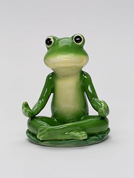 Fine Ceramic Meditating Frog Tea Light Candle Holder Figurine, 4-1/8" H