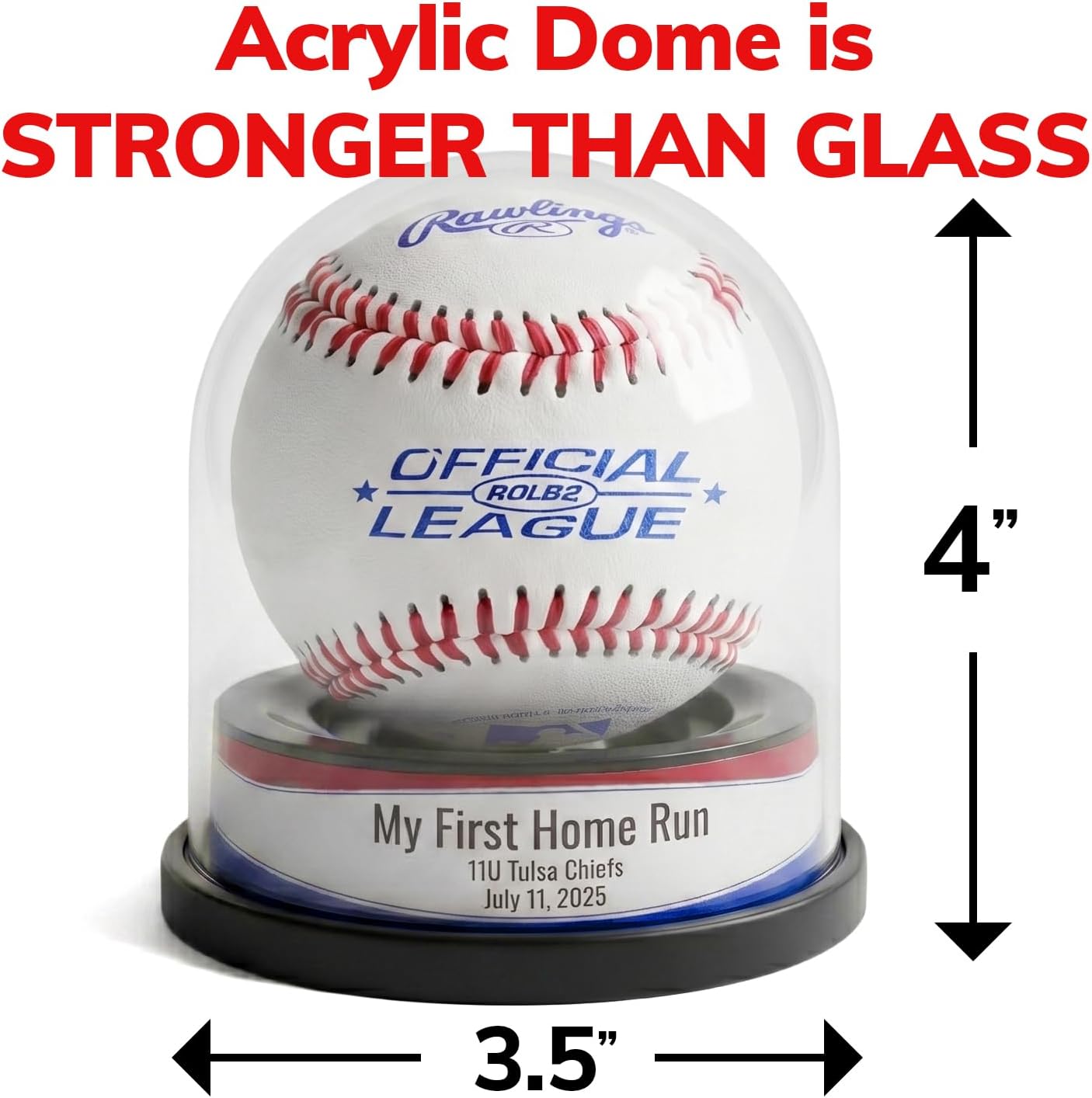 Display Quality Baseball Case with Custom Label