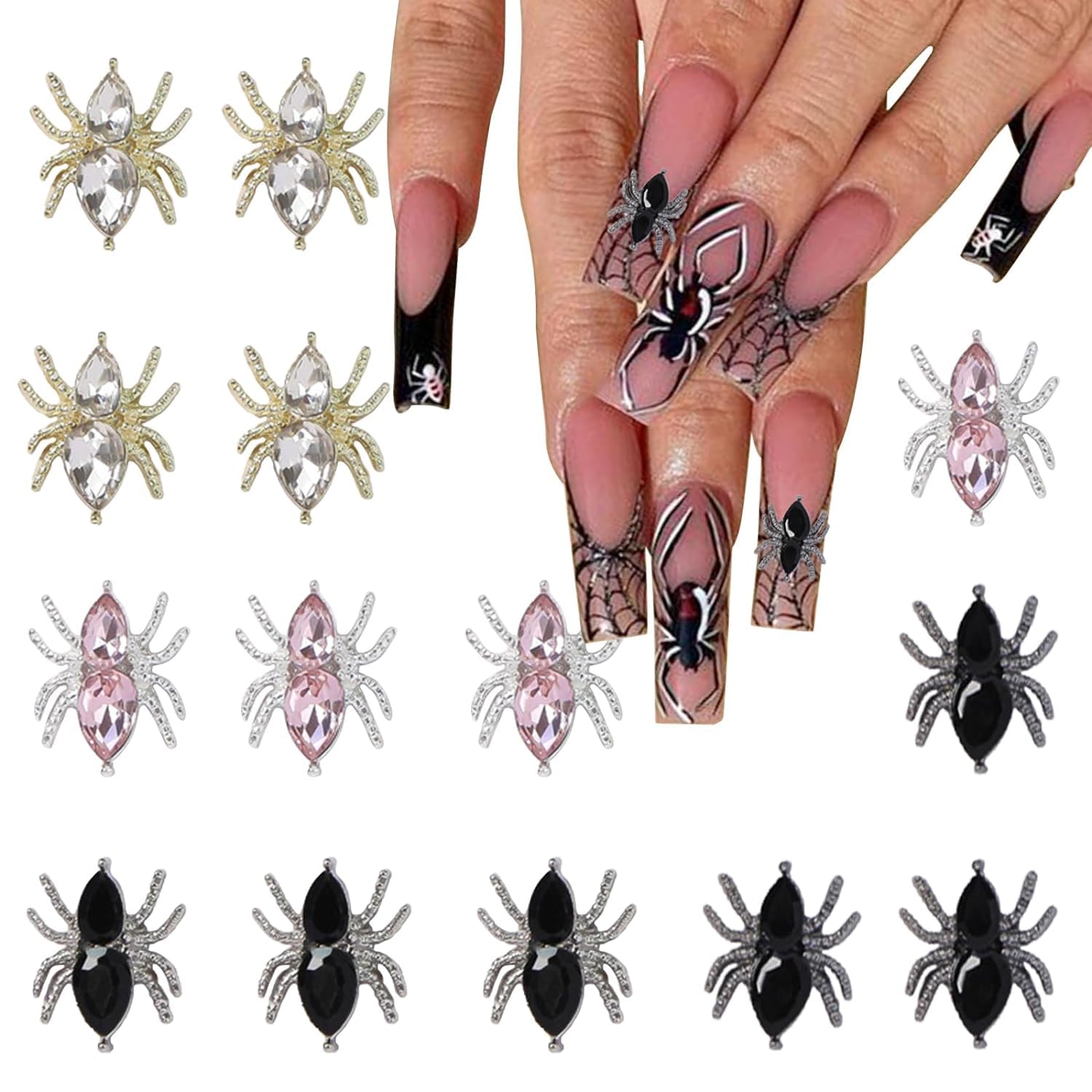 Amazon | ネイルパーツ パンク 3D 合金スパイダー ネイルチャーム  