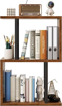 IBUYKE Desktop Shelf Organizer Desk Bookshelf Storage Rack UTMZ011H | 25H Tabletop Shelf, 3 Tier, Wood Desk Organizer, for Office Home or School