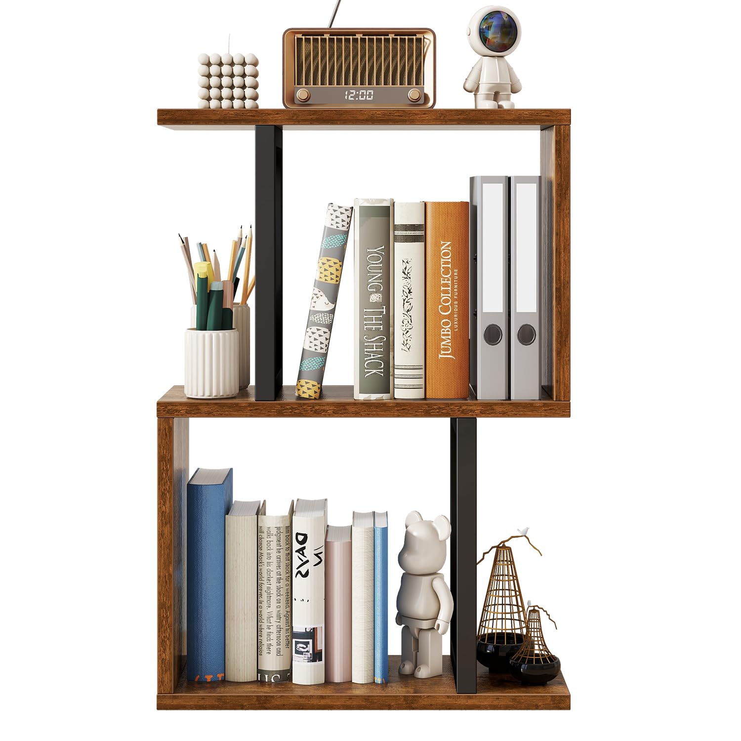 IBUYKE Étagère de Bureau, étagère à Livres à 3 Niveaux, Rangement pour Bureau/dortoir, étagère de Bureau Solide TMZ011H